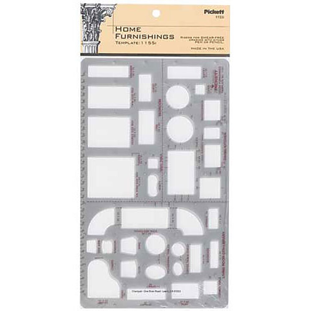 Pickett, Home, Furnishings, Template, Scale, 1/4"=1', No. 1155I